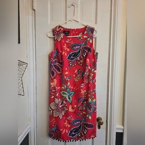 AGB Red Multicolor Floral Dress